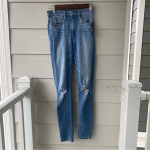 JOE’S Light Wash High Rise Distressed Skinny Jeans